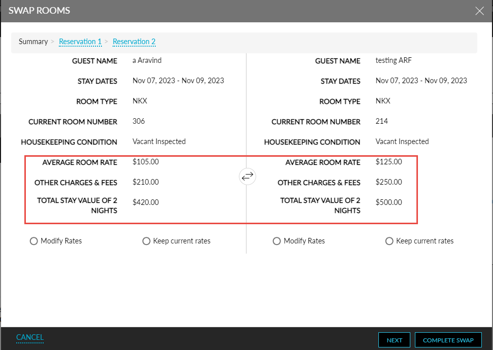 A screenshot of a hotel registration

Description automatically generated